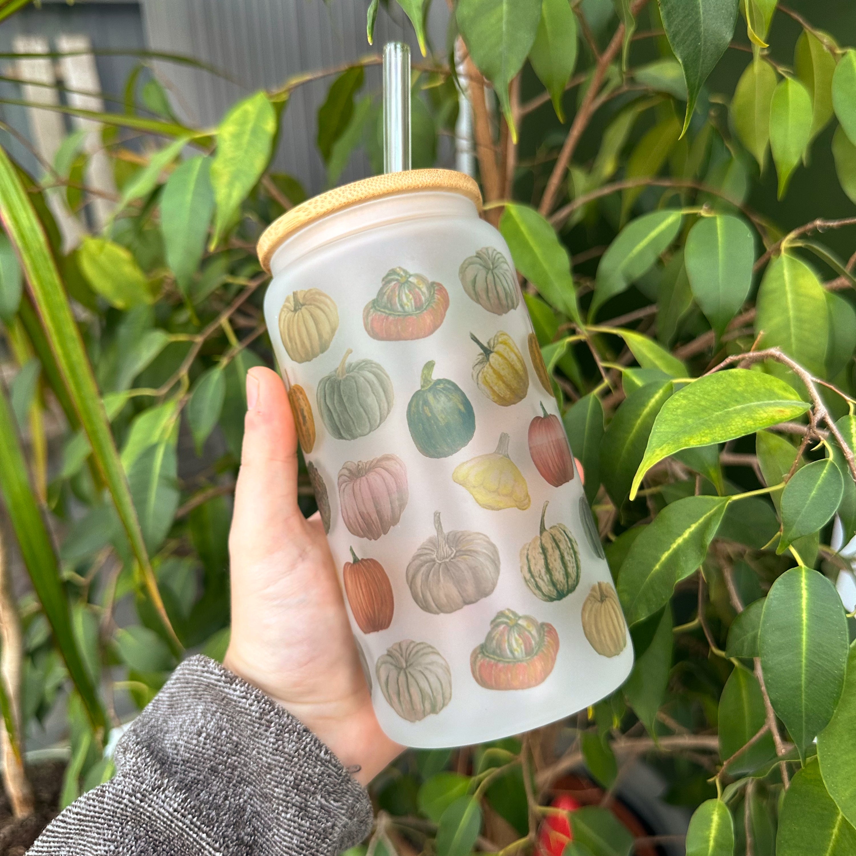 Pumpkin 16oz Glass Tumblers image 0