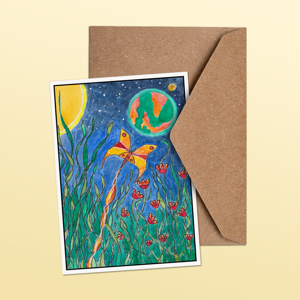 Abstract Night Moth Greetings Card image 1