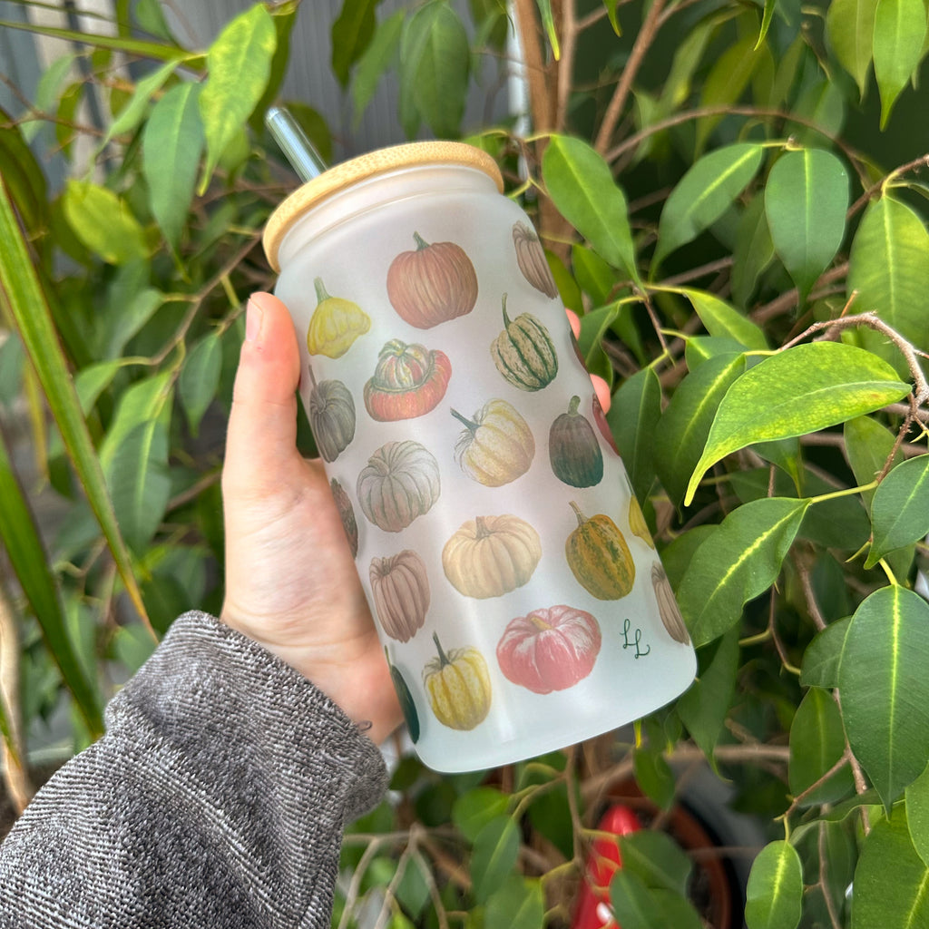 Pumpkin 16oz Glass Tumblers image 1