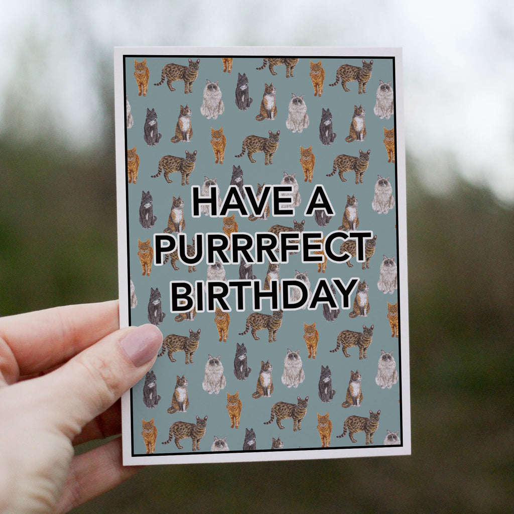 Have a Purrrfect Birthday Greetings Card image 0