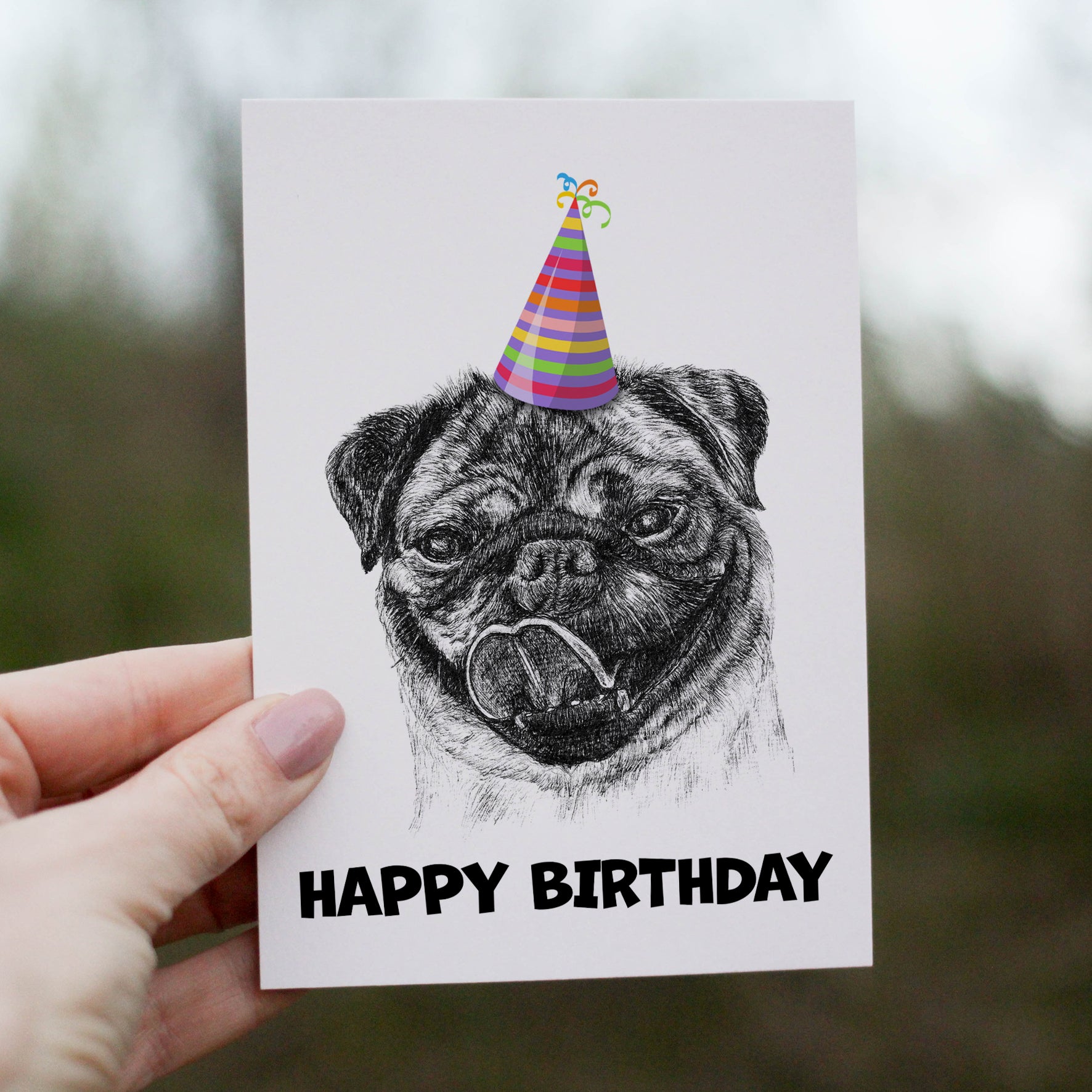 Pug (#1) Greetings Card image 0