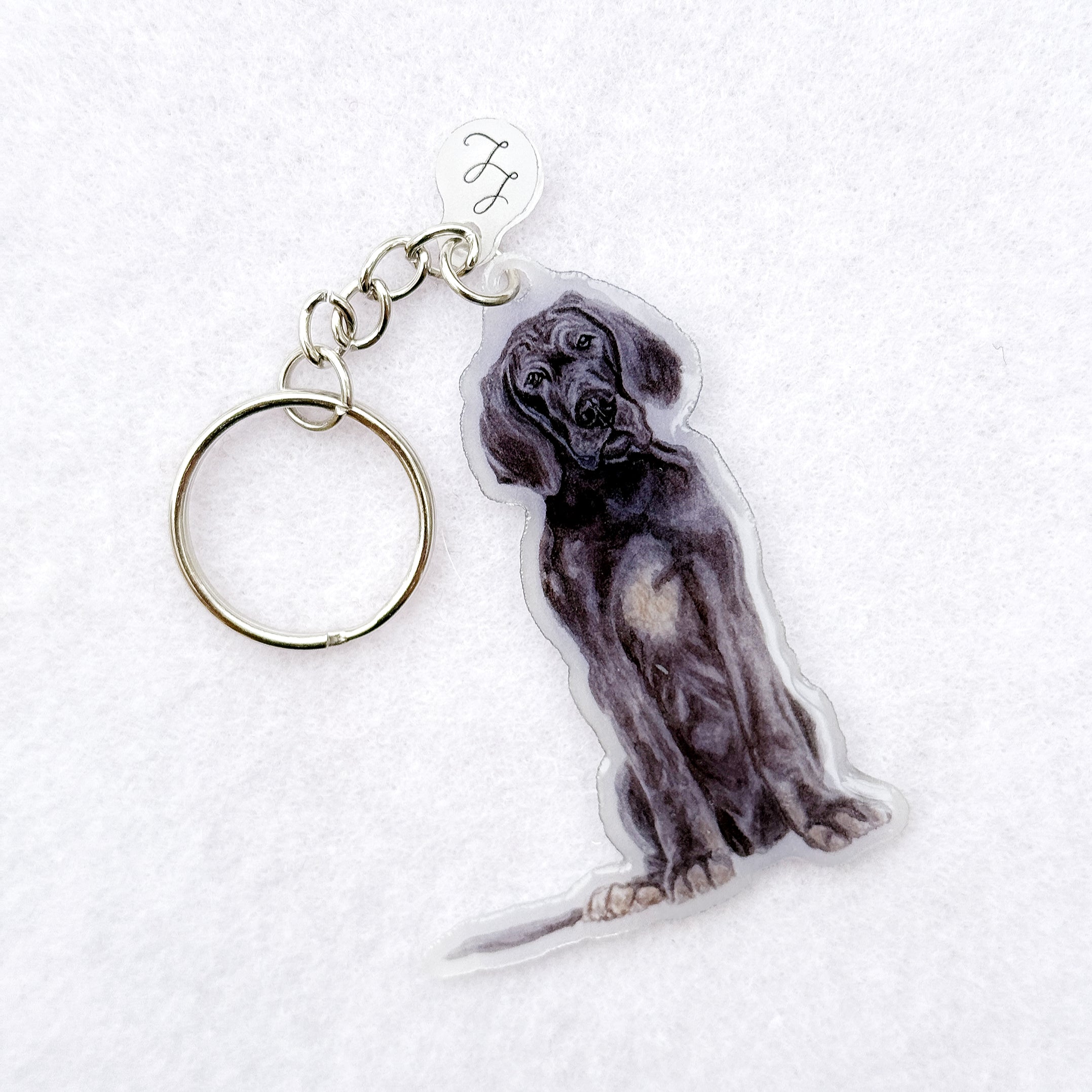 Great Dane (Black) - Handmade Keyring image 0