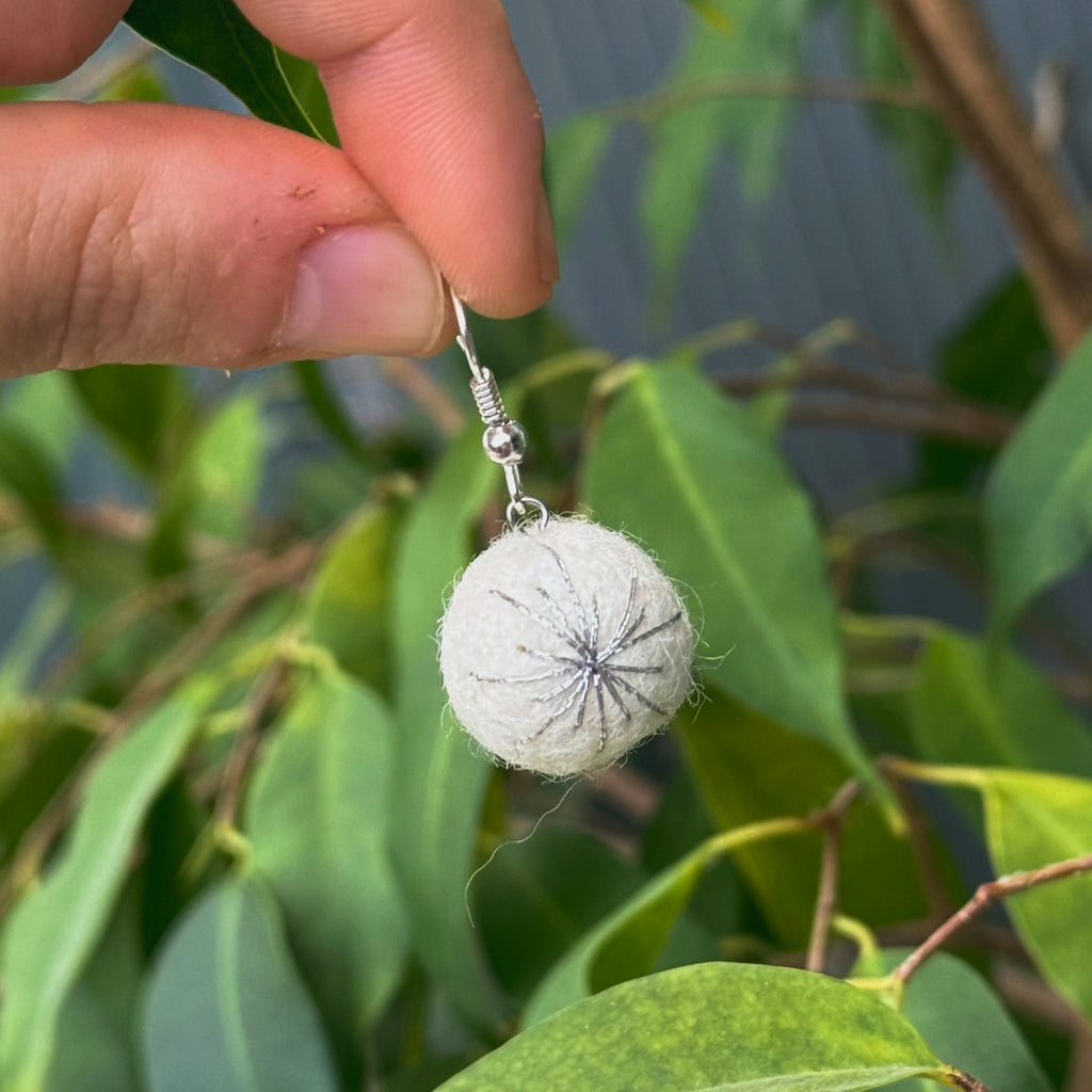 Felted Christmas Bauble Earrings - 4 Colour Options image 7