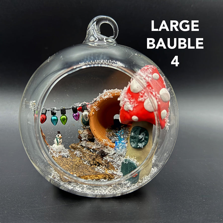 Large Mushroom Fairy Garden Glass Bauble Decoration image 3