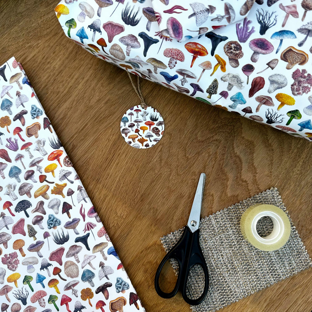 Mini Mushrooms Gift Wrap and Tag image 0