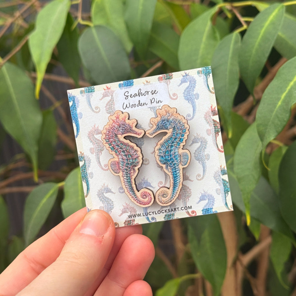 Seahorse Wooden Pin image 0