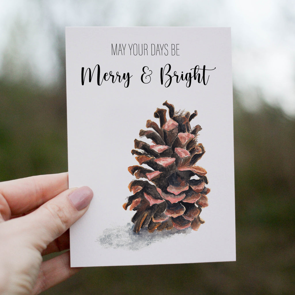 Christmas Pine Cone Greetings Card image 0