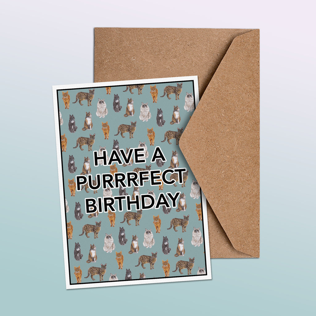 Have a Purrrfect Birthday Greetings Card image 1