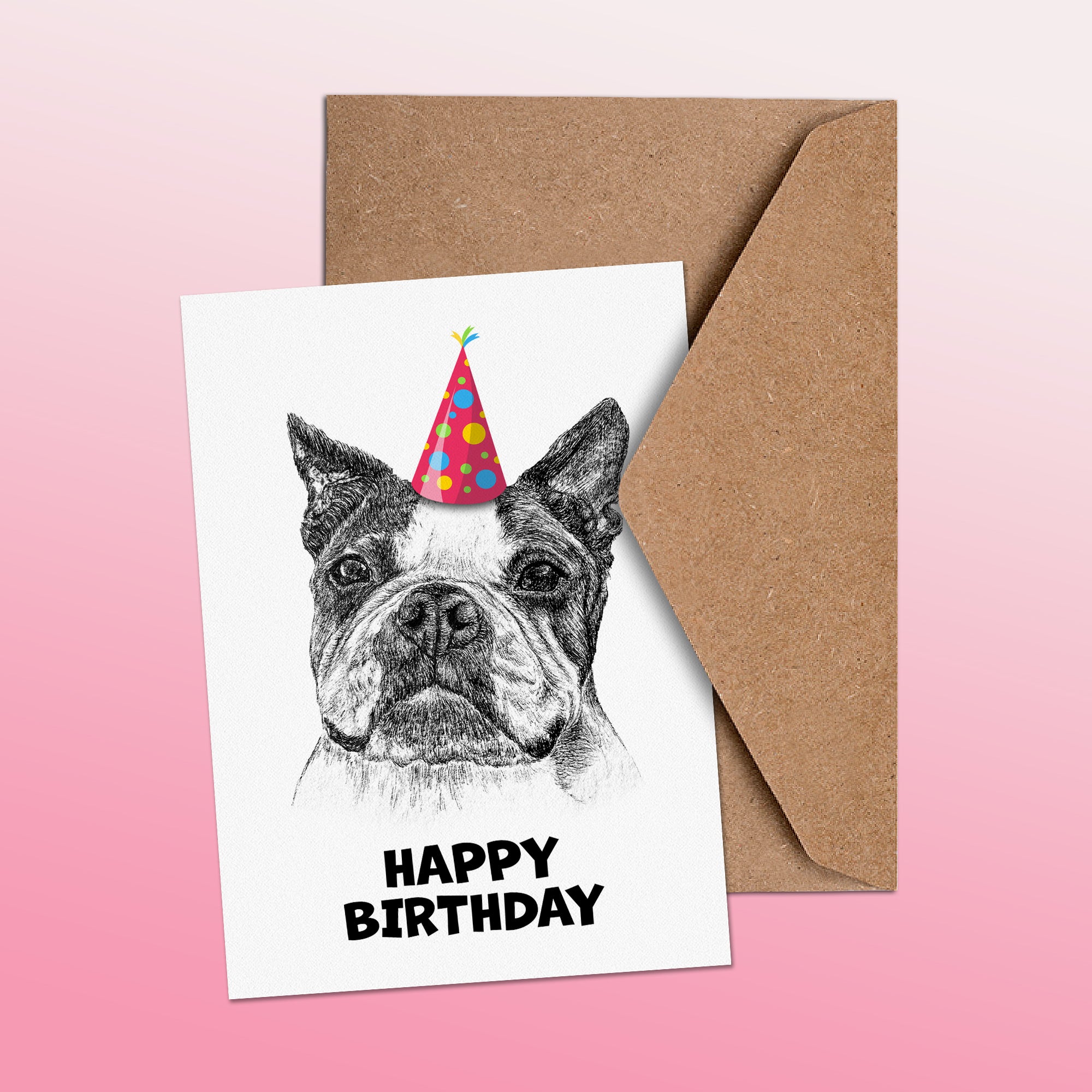 Boston Terrier (#1) Greetings Card image 1