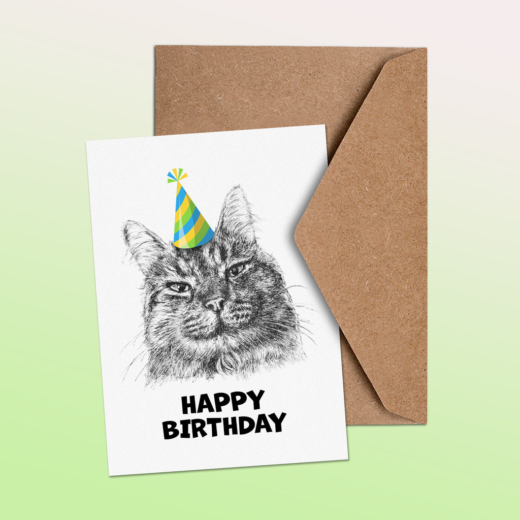 Cat (#3) Greetings Card image 1