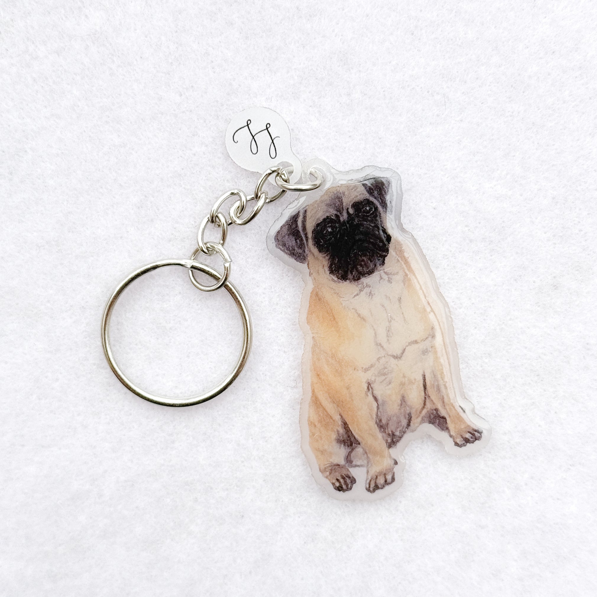 Pug - Handmade Keyring image 0
