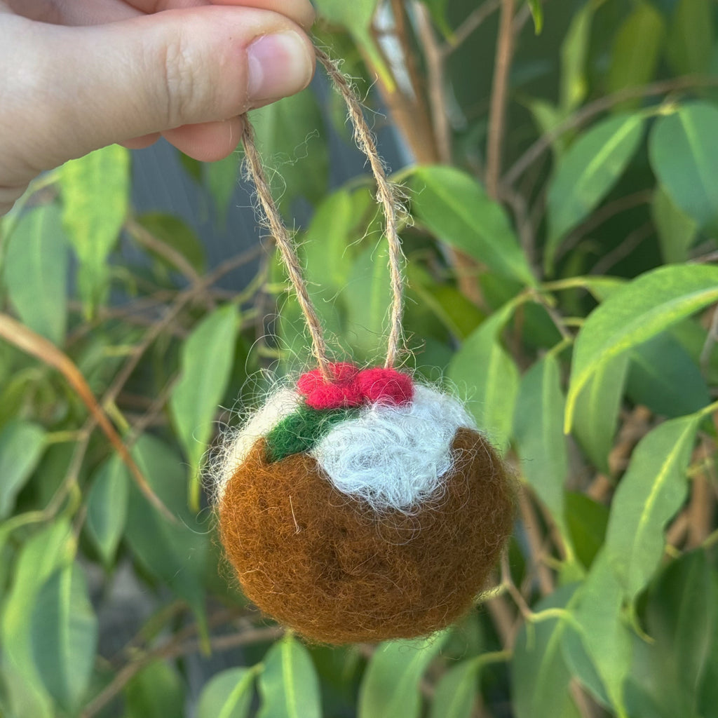Felted Christmas Pudding Ornaments image 1