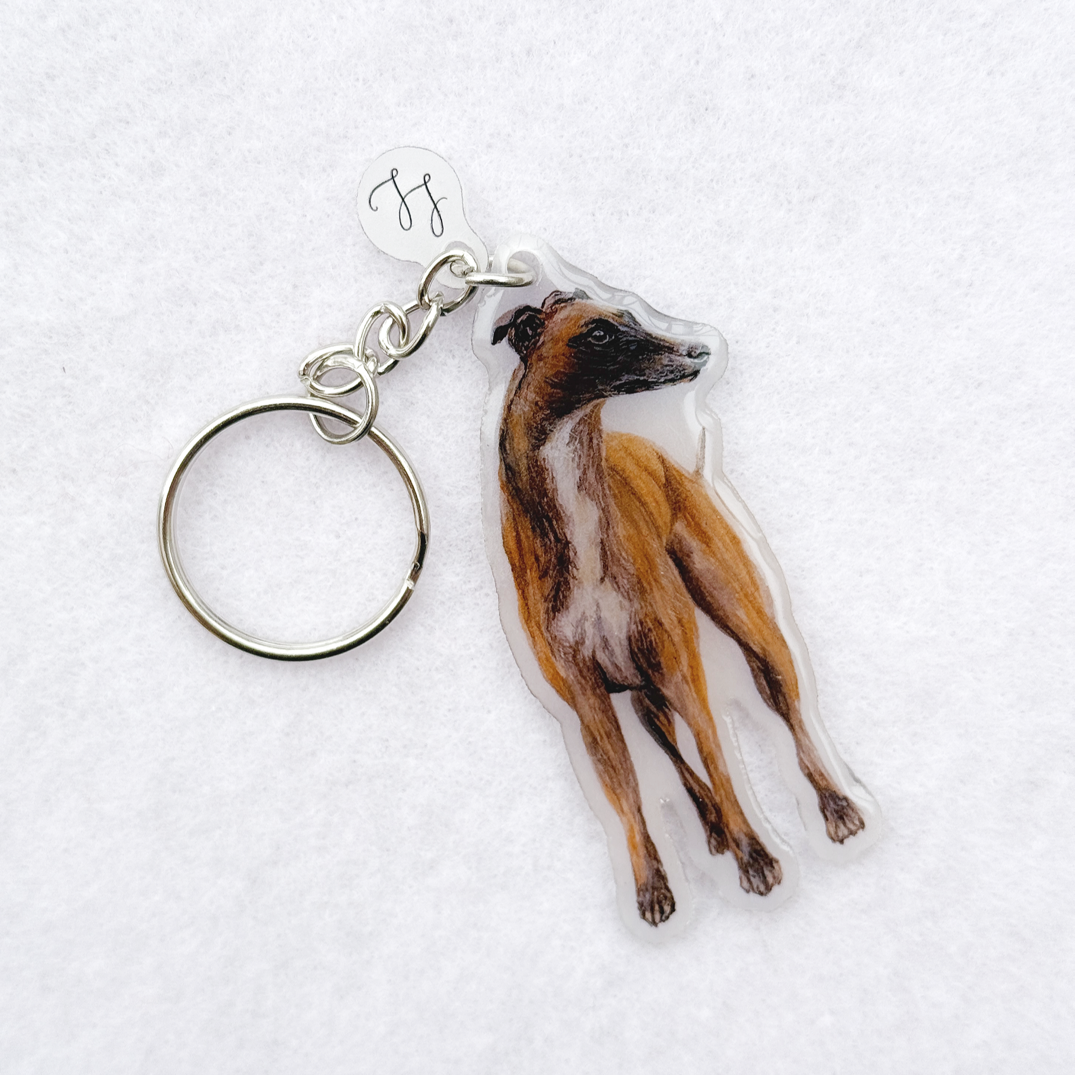 Greyhound - Handmade Keyring image 0