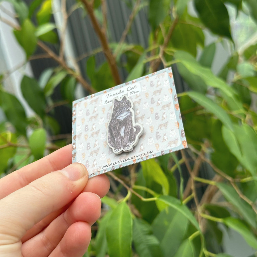 Tuxedo Cat Eco Metal Pin image 1