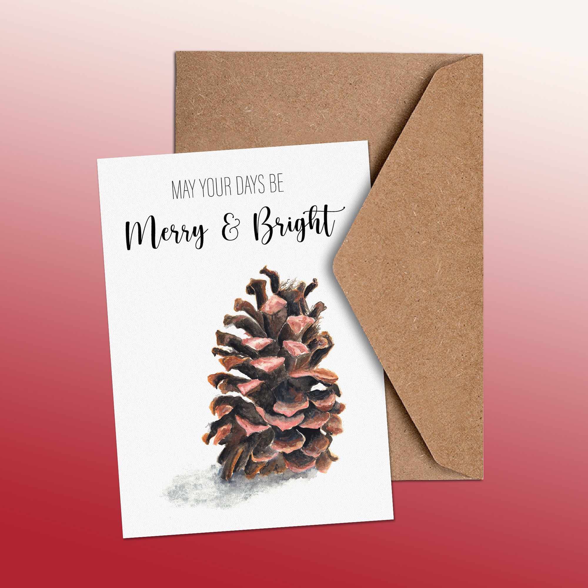 Christmas Pine Cone Greetings Card image 1