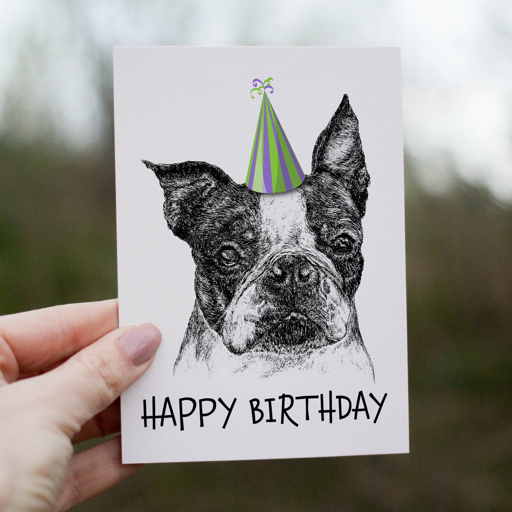 Boston Terrier (#2) Greetings Card image 0