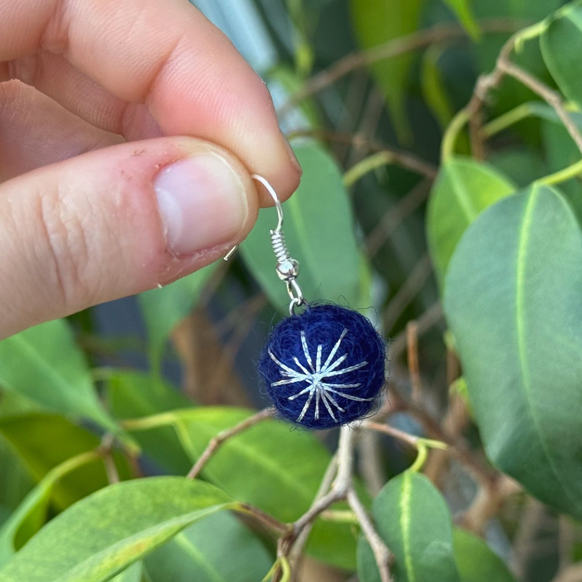 Felted Christmas Bauble Earrings - 4 Colour Options image 6